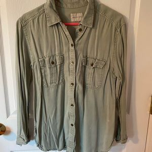 Sage green button down shirt. Size medium.